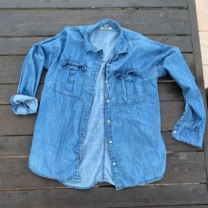 Casual denim button down